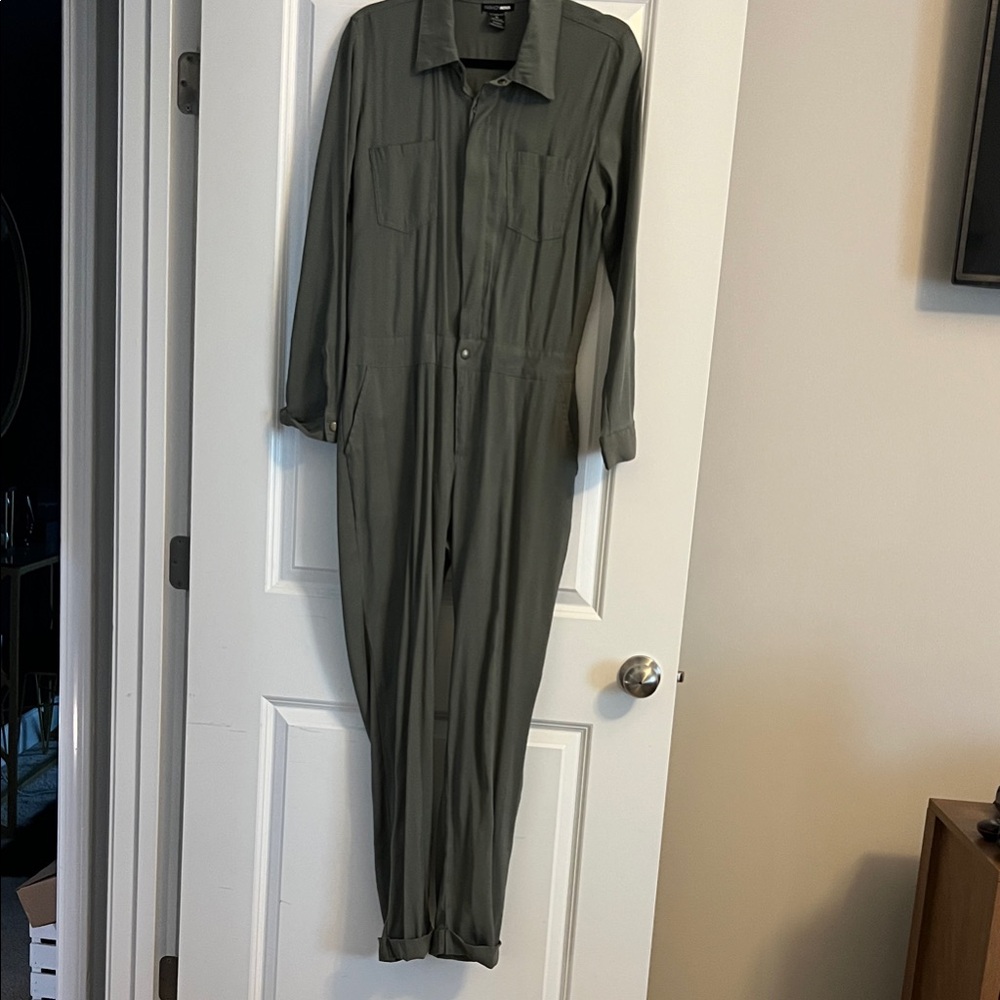 Fashion Nova Sage Green Jumpsuit -Large